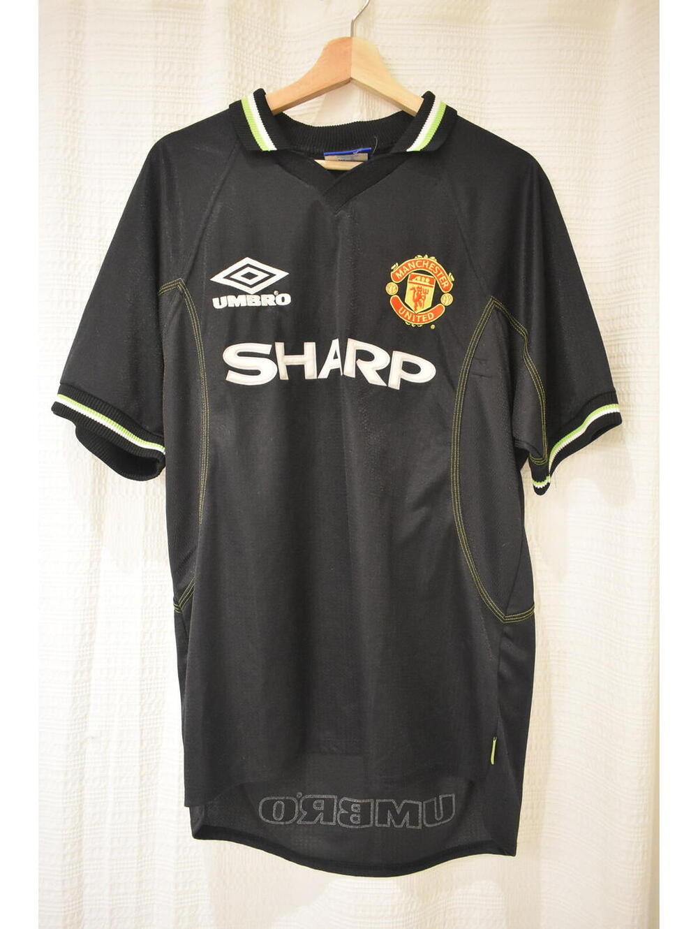 Vintage Umbro Manchester United Black Football Jersey Made in England Size L